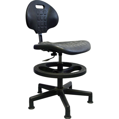 Heavy-Duty Ergonomic Seating, Polyurethane, Black, 250 lbs. Capacity Northern Industrial Supply Inc.