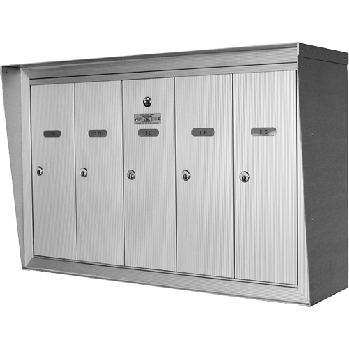 Boîtes aux lettres plateforme unique, Fixation Mural, 16" x 5-1/2", 3 portes, Aluminium Northern Industrial Supply Inc.
