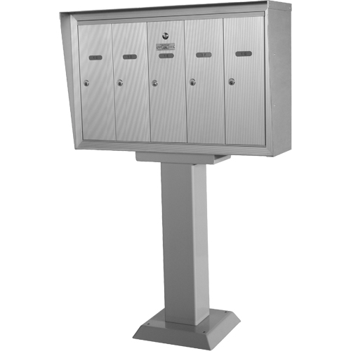 Boîtes aux lettres plateforme unique, Fixation Socle, 16" x 5-1/2", 5 portes, Aluminium Northern Industrial Supply Inc.