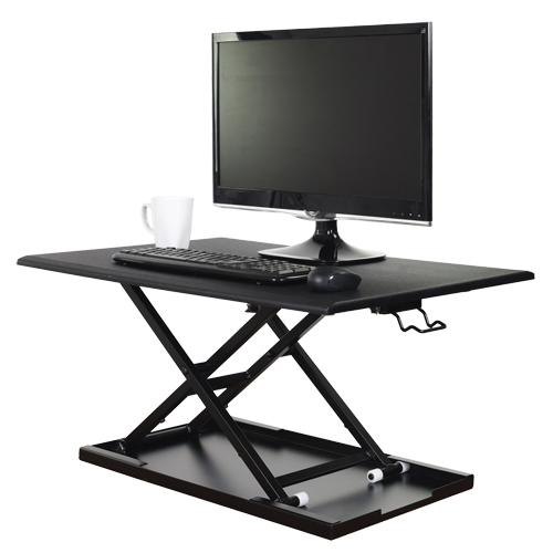 Adjustable Stand-Up Desk, Desktop Unit, 15-3/4" H x 31-1/2" W x 22-1/2" D, Black Northern Industrial Supply Inc.