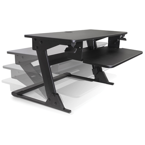 Goya Sit-Stand Workstation, Desktop Unit, 21" H x 35-2/5" W x 24" D, Black Northern Industrial Supply Inc.
