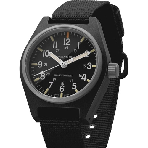 Montre au quartz d'usage g&eacute;n&eacute;ral avec MaraGlo, Analogique, &agrave; piles, 0,6" la x 1,3" p x 0,4" h, Noir Northern Industrial Supply Inc.