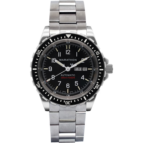 Tr&egrave;s grande montre automatique avec jour/date avec bracelet en acier inoxydable, Num&eacute;rique, &agrave; piles, 46 mm, Argent Northern Industrial Supply Inc.