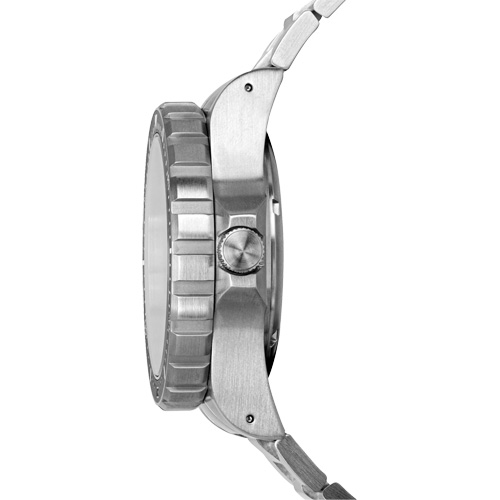 Tr&egrave;s grande montre automatique avec jour/date avec bracelet en acier inoxydable, Num&eacute;rique, &agrave; piles, 46 mm, Argent Northern Industrial Supply Inc.