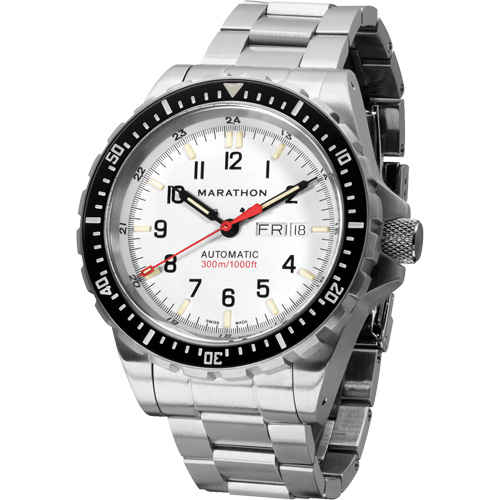 Tr&egrave;s grande montre automatique &eacute;dition arctique avec jour/date avec bracelet en acier inoxydable, Num&eacute;rique, &agrave; piles, 46 mm, Argent Northern Industrial Supply Inc.