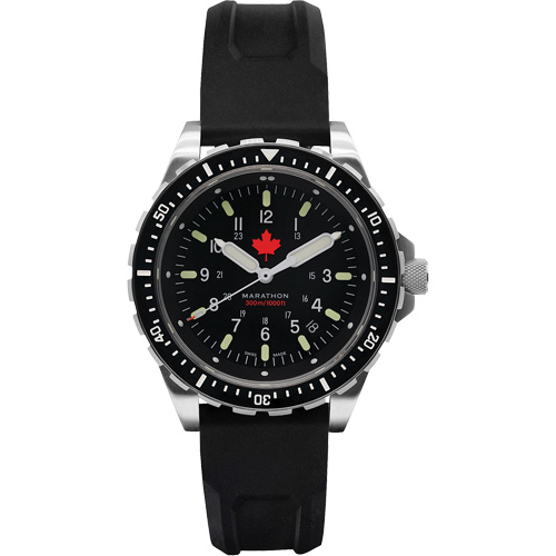 Tr&egrave;s grande montre &agrave; quartz pour plongeur avec feuille d'&eacute;rable rouge, Num&eacute;rique, &agrave; piles, 46 mm, Noir Northern Industrial Supply Inc.