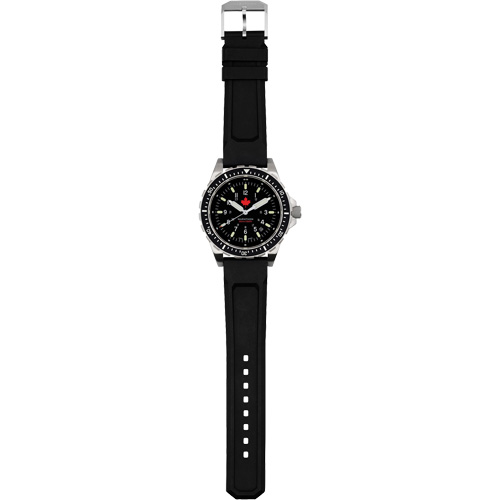 Tr&egrave;s grande montre &agrave; quartz pour plongeur avec feuille d'&eacute;rable rouge, Num&eacute;rique, &agrave; piles, 46 mm, Noir Northern Industrial Supply Inc.