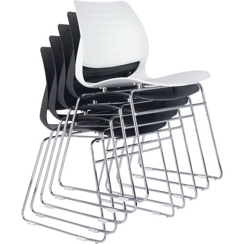 Stacking Chairs, Polypropylene, 32" High, 250 lbs. Capacity, Black Northern Industrial Supply Inc.