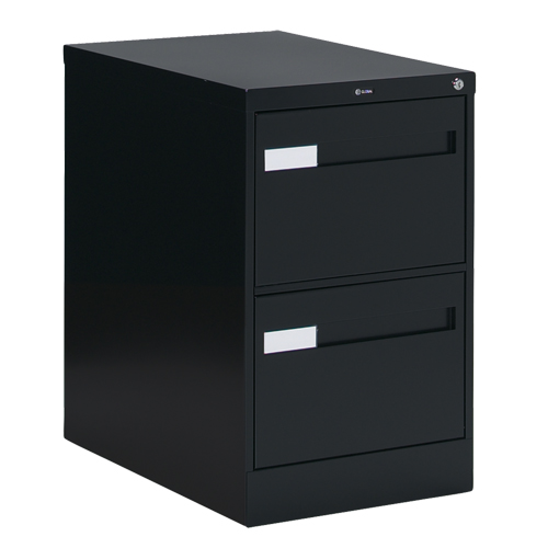 Vertical Filing Cabinet with Recessed Drawer Handles, 2 Drawers, 18.15" W x 26.56" D x 29" H, Black Northern Industrial Supply Inc.