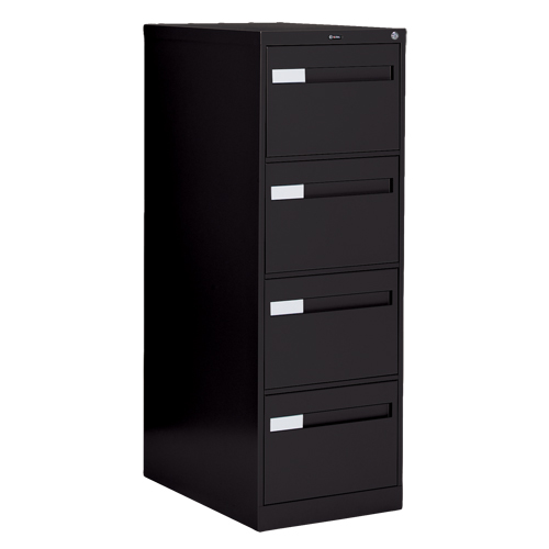 Vertical Filing Cabinet with Recessed Drawer Handles, 4 Drawers, 18.15" W x 26.56" D x 52" H, Black Northern Industrial Supply Inc.