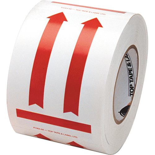&eacute;tiquettes pour traitement sp&eacute;cial a/pictogramme Ce c&ocirc;t&eacute; vers le haut, 6" lo x 4" la, Rouge/blanc Northern Industrial Supply Inc.