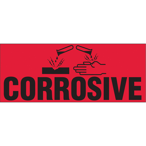 "Corrosive" Special Handling Labels, 5" L x 2" W, Black on Red Northern Industrial Supply Inc.