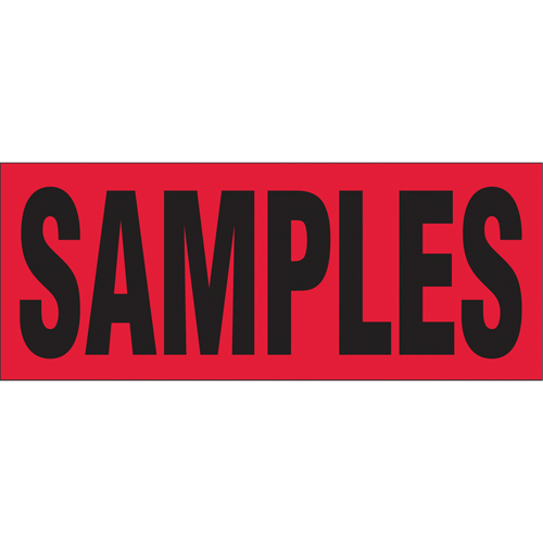 "Samples" Special Handling Labels, 5" L x 2" W, Black on Red Northern Industrial Supply Inc.
