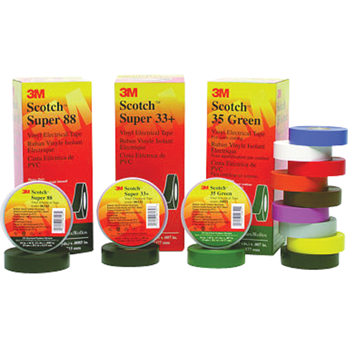 Scotch&reg; Super 33 Tape, 19 mm (3/4") x 20.1 m (66'), Black, 7 mils Northern Industrial Supply Inc.