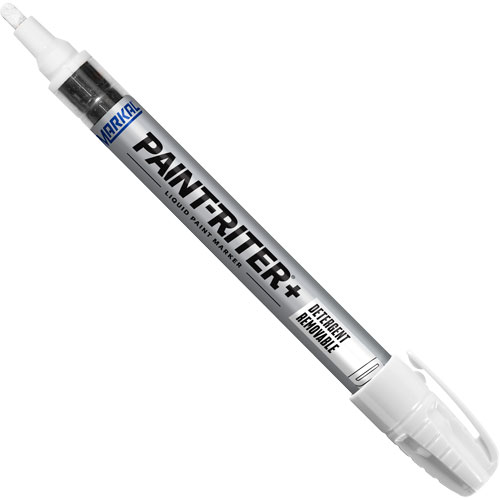 Paint-Riter&reg;+ Detergent Removable Paint Marker, Liquid, White Northern Industrial Supply Inc.
