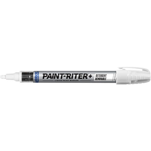 Paint-Riter&reg;+ Detergent Removable Paint Marker, Liquid, White Northern Industrial Supply Inc.