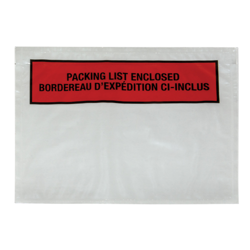 Packing List Envelope, 7" L x 5-1/2" W, Backloading Style Northern Industrial Supply Inc.