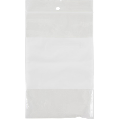 Sacs en poly avec espace inscriptible blanc, Refermable, 6" x 4", 2 mils Northern Industrial Supply Inc.