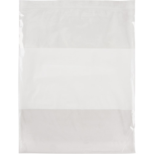 Sacs en poly avec espace inscriptible blanc, Refermable, 15" x 12", 2 mils Northern Industrial Supply Inc.