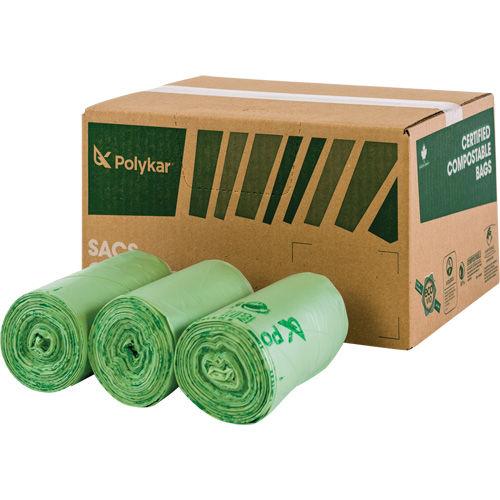 Sacs certifi&eacute;s compostables, R&eacute;gulier, 60" lo x 48" la, Transparent, Capacit&eacute; de 245 L (65 gal.) Northern Industrial Supply Inc.