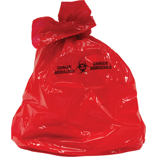 Sacs &agrave; d&eacute;chets, Biorisque, 50" lo x 37" la, 2 mils Northern Industrial Supply Inc.