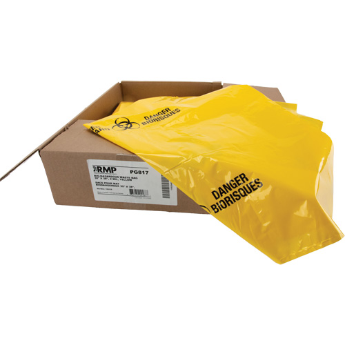 Waste Bags, Bio-Hazard, 38" L x 30" W, 2 mils Northern Industrial Supply Inc.