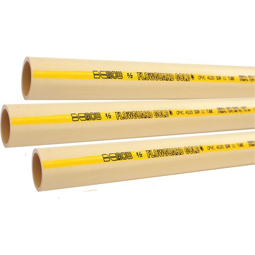 Tuyau pour eau froide ou chaude Flowguard Gold, PVC-C, 20' lo x 0,5" dia. Northern Industrial Supply Inc.