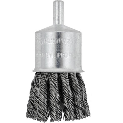 Shaft Mounted Knot Twisted End Brush, 1-1/8" Dia. x 1/4" Arbor Northern Industrial Supply Inc.