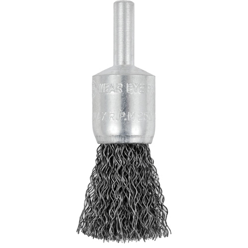 Brosse &agrave; fils cr&ecirc;p&eacute;s mont&eacute;e sur mandrin E050-12, 1/2", Fils 0,012", Tige 1/4" Northern Industrial Supply Inc.