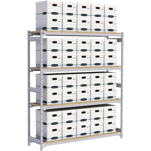 Wide Span Record Storage Shelving, Steel, 4 Shelves, 72" W x 18" D x 84" H Northern Industrial Supply Inc.
