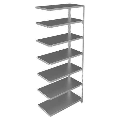 Shelving Unit, Galvanized Steel, Slotted Angle, 400 lbs. Capacity, 36" W x 84" H x 18" D Northern Industrial Supply Inc.