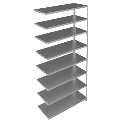 Shelving Unit, Galvanized Steel, Slotted Angle, 275 lbs. Capacity, 48" W x 96" H x 18" D Northern Industrial Supply Inc.