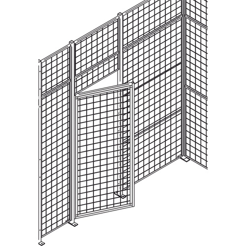 Standard-Duty Wire Mesh Partition Swing Door, 4' W x 7' H Northern Industrial Supply Inc.