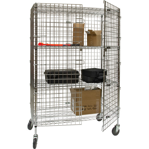 Security Cart, Chrome Plated, 60" x 69" x 24", 500 lbs. Capacity Northern Industrial Supply Inc.