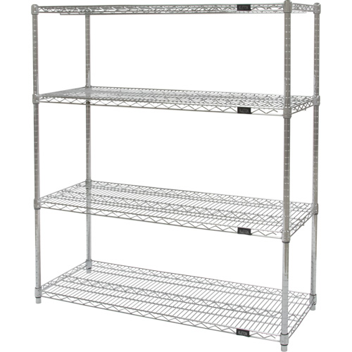 Heavy-Duty Chromate Wire Shelving, 4 Tiers, 30" W x 54" H x 14" D Northern Industrial Supply Inc.