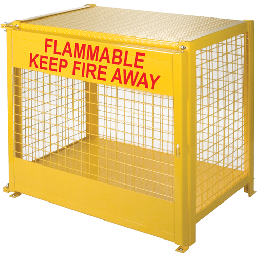 Gas Cylinder Cabinets, 6 Cylinder Capacity, 44" W x 30" D x 37" H, Yellow Northern Industrial Supply Inc.