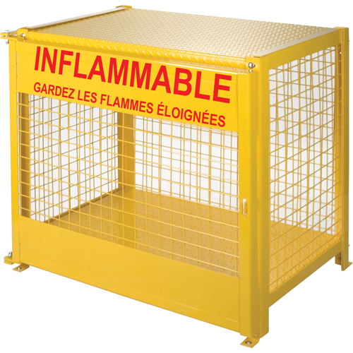 Gas Cylinder Cabinets, 6 Cylinder Capacity, 44" W x 30" D x 37" H, Yellow Northern Industrial Supply Inc.