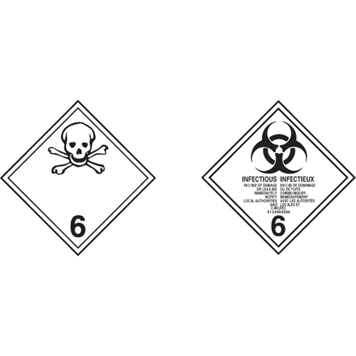 &eacute;tiquettes d'exp&eacute;dition TMD, Classe 6,1, Substances toxiques, Vinyle Northern Industrial Supply Inc.