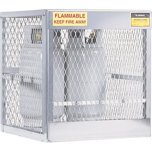 Aluminum LPG Cylinder Locker Storage, 4 Cylinder Capacity, 30" W x 32" D x 33-1/2" H, Silver Northern Industrial Supply Inc.