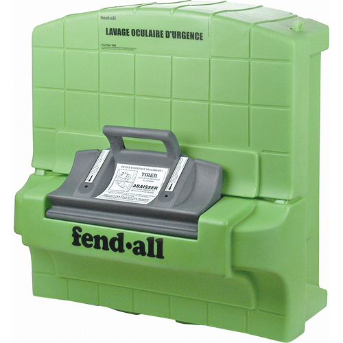Directives en français pour poste de douche oculaire Fendall Pure Flow 1000, Aliment&eacute; par gravit&eacute;, Capacit&eacute; 7 gal., Conformit&eacute; ANSI Z358.1 Northern Industrial Supply Inc.