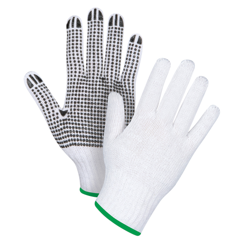 Gants tricot&eacute;s &agrave; pois, Poly/coton, Un c&ocirc;t&eacute;, Calibre 7, Moyen Northern Industrial Supply Inc.