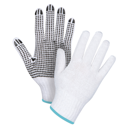 Gants tricot&eacute;s &agrave; pois, Poly/coton, Un c&ocirc;t&eacute;, Calibre 7, T-Grand Northern Industrial Supply Inc.