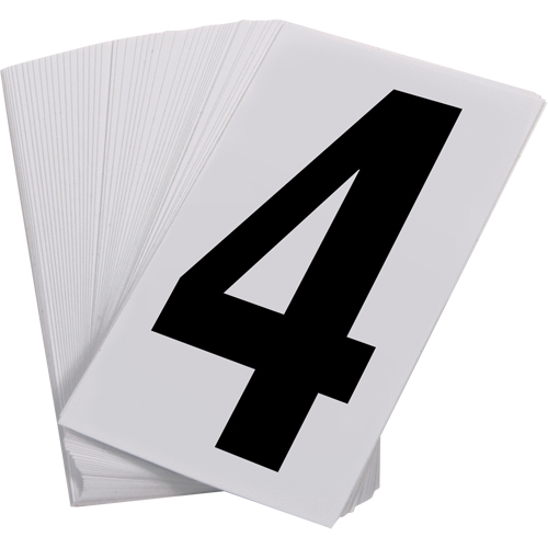 Num&eacute;ros autocollants, 4, 3-1/2" h, Noir sur blanc Northern Industrial Supply Inc.