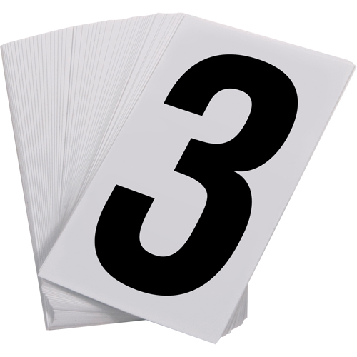 Num&eacute;ros autocollants, 3, 3-1/2" h, Noir sur blanc Northern Industrial Supply Inc.
