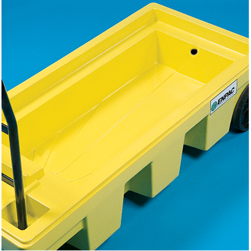 Poly-Spillcart Cart, 66.5" L x 29" W x 43.9" H, 57 US gal. Spill Cap. Northern Industrial Supply Inc.