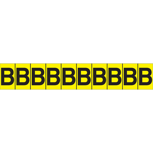 Individual Adhesive Letter Markers, B, 1" H, Black on Yellow Northern Industrial Supply Inc.