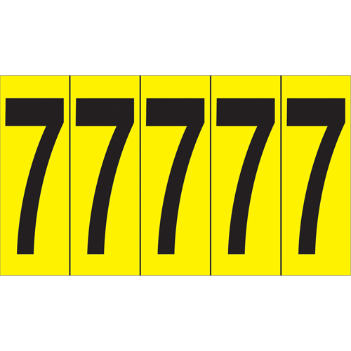 Individual Adhesive Number Markers, 7, 3-7/8" H, Black on Yellow Northern Industrial Supply Inc.