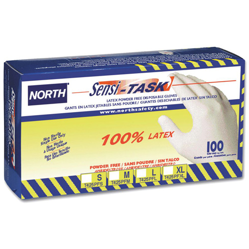 Gants jetables Sensi-Task, Grand, Latex, 5 mils, Sans poudre, Blanc Northern Industrial Supply Inc.