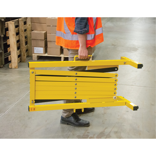 Expandable Barrier, 37" H x 11' L, Black/Yellow Northern Industrial Supply Inc.