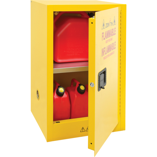 Flammable Storage Cabinet, 12 gal., 1 Door, 23" W x 35" H x 18" D Northern Industrial Supply Inc.